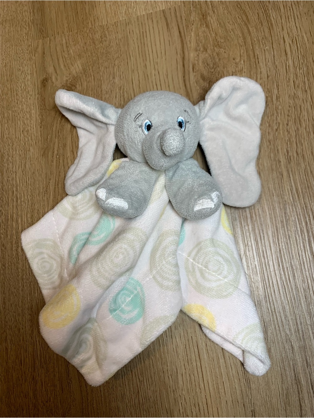 Disney Baby Dumbo Elephant Plush Lovey Security Blanket 12” Soft Blue Yellow
